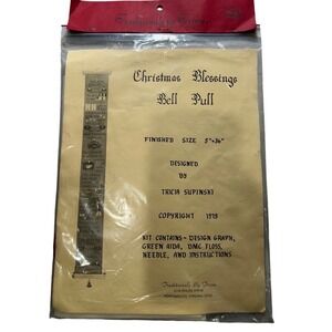 Traditionals By Tricia Christmas Blessings Bell Pull Cross Stitch Kit 1979 VTG
